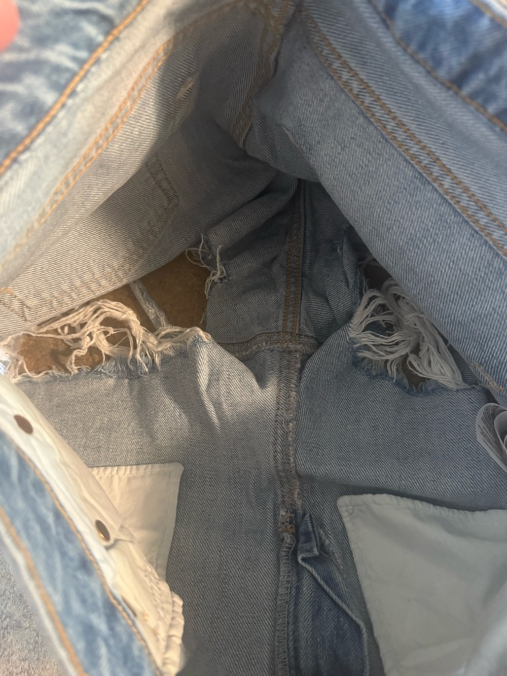 Topshop Light Blue Distressed Denim Jean Shorts - Picture 9 of 9